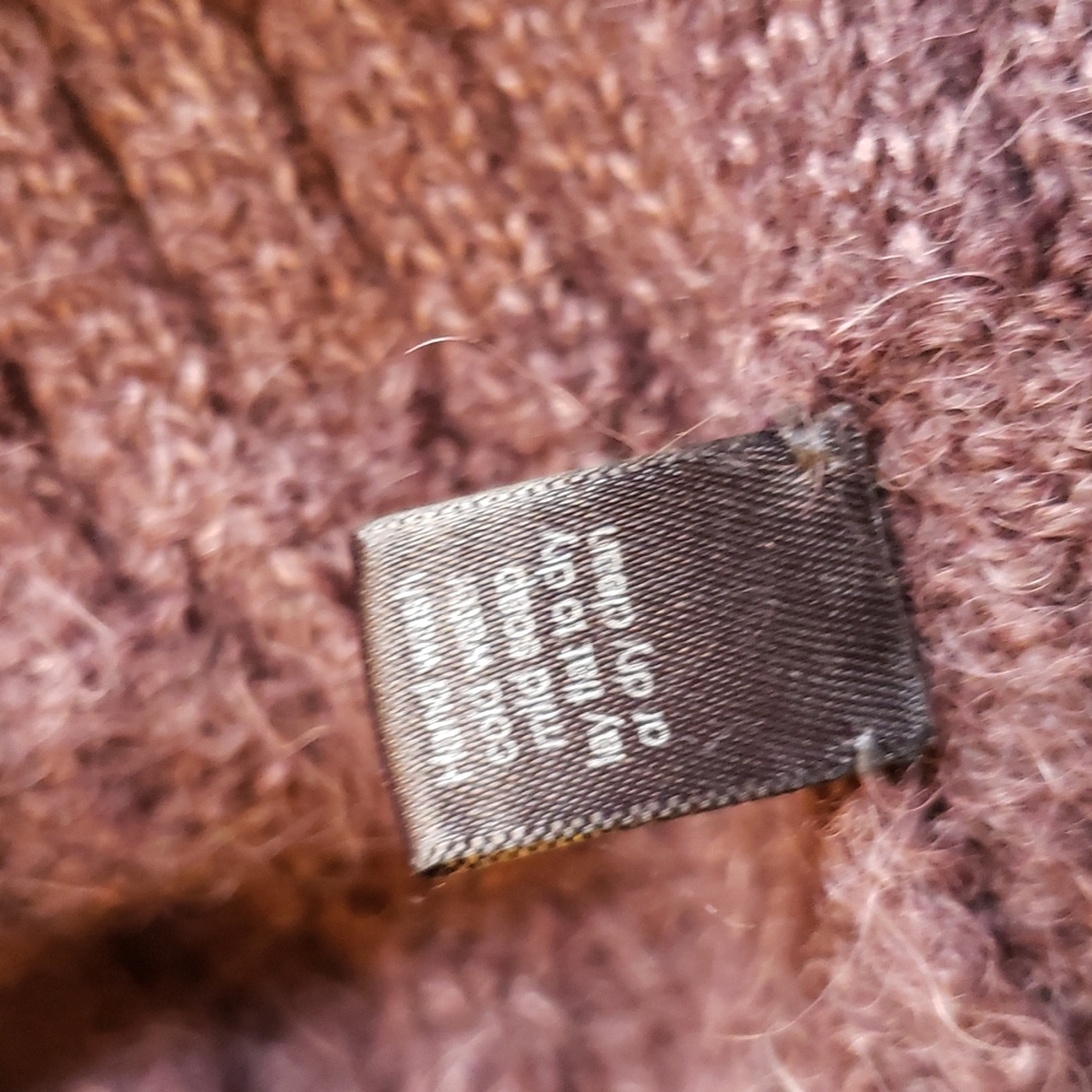 PERUVIAN CONNECTION Alpaca Boyfriend Long Cardigan Sweater Plum sz M Women's - Picture 7 of 9